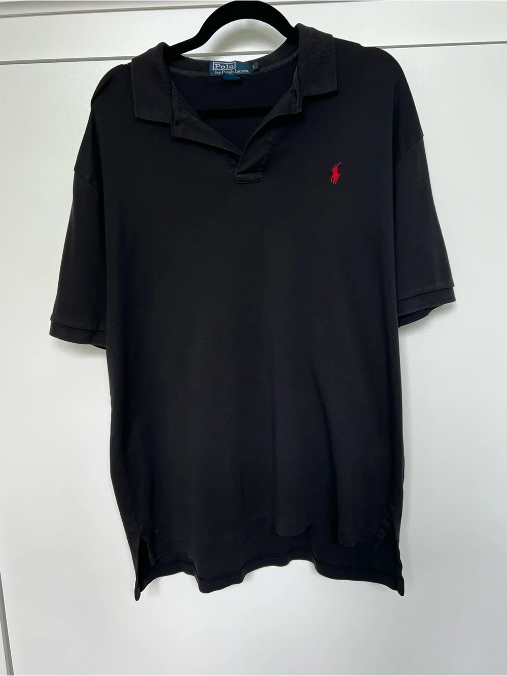 Ralph Lauren Black Polo with Red Pony Logo